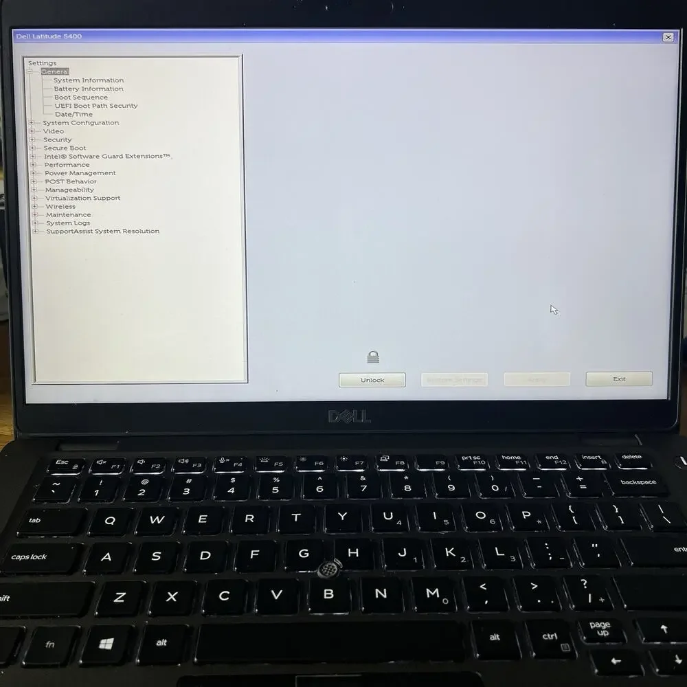 Dell Latitude 5400 Intel i5-8265U 1.6GHz 8 GB NO HDD BIOS Locked For PARTS